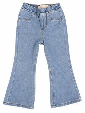 ZARA Girls Bell Bottom Jeans Size 3 Years 98 cm Pull On Flare Denim Stretchy